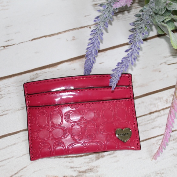 Coach Handbags - Coach Fuchsia Nylon Card Wallet